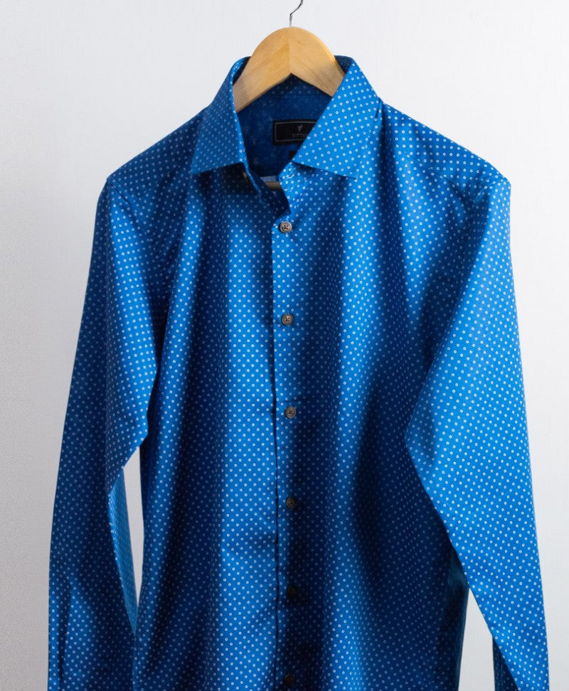 Midnight Blue Printed Shirt (Modern Fit)