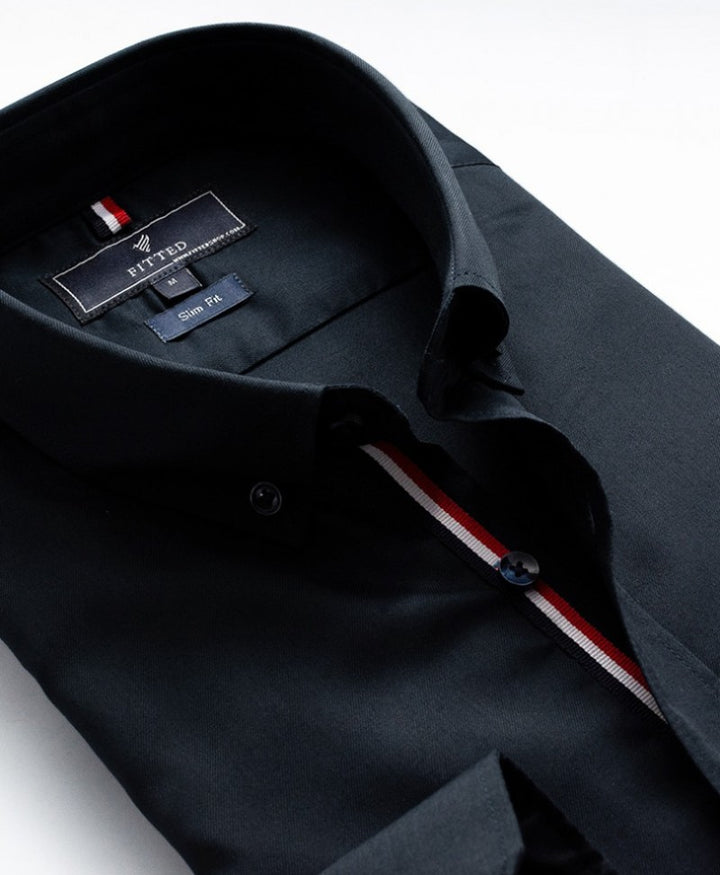 Black French Shirt (Slim / Modern Fit)