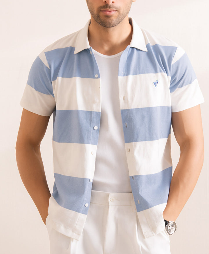 Sky Retro Striped Shirt