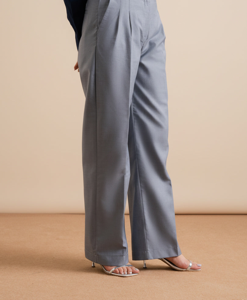 Grey Formal Wide Leg Pants (Women)