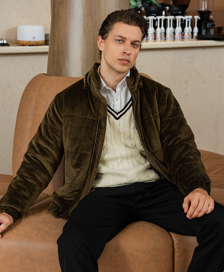 Brown Corduroy Puffer Jacket