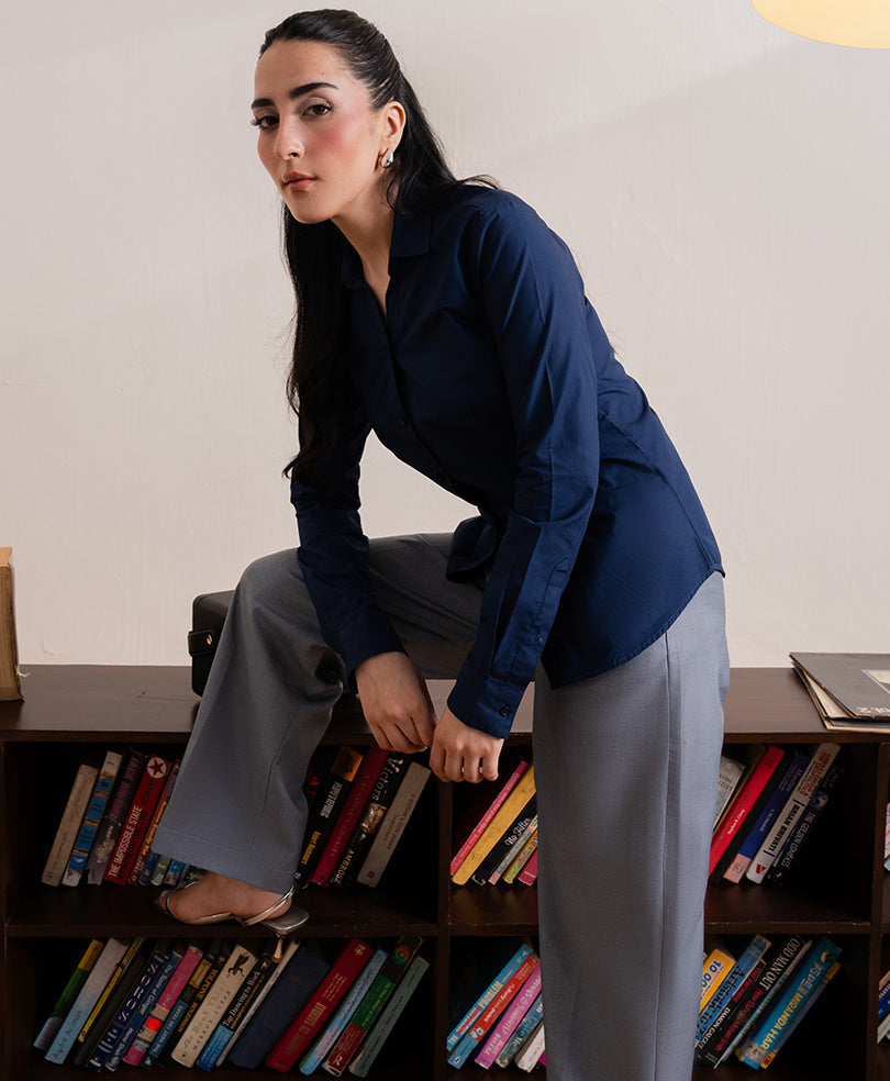 Grey Formal Wide Leg Pants (Women)