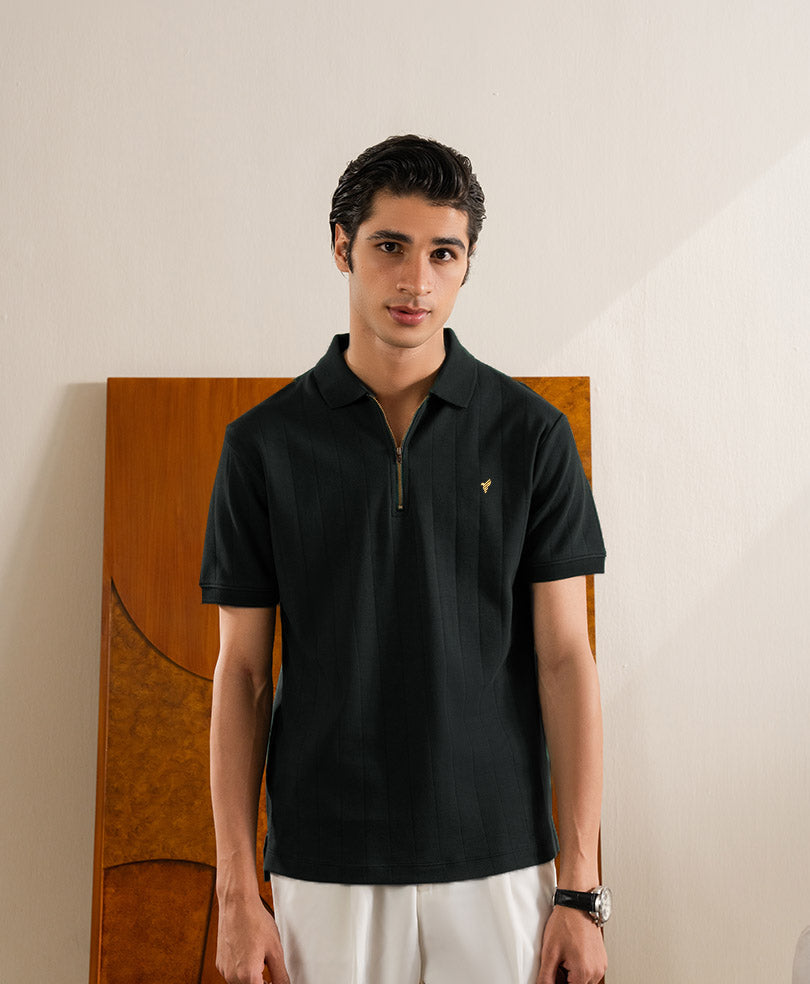 BOTT×ttt BOTTT Zip up polo Navy （XL） Bottt Zip up polo BoTT