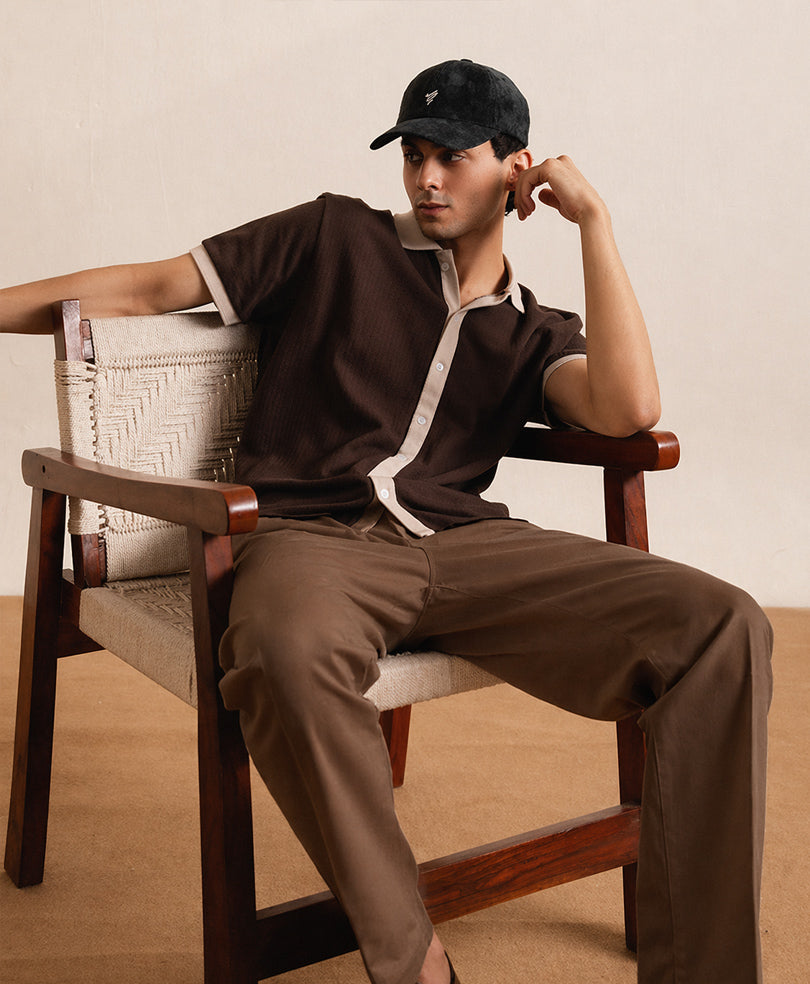 Brown Single Side Tab Twill Ghurka Pants