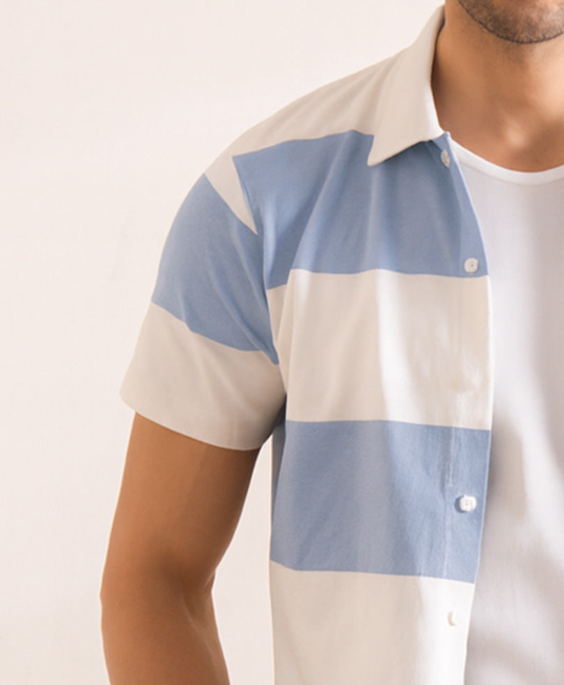 Sky Retro Striped Shirt