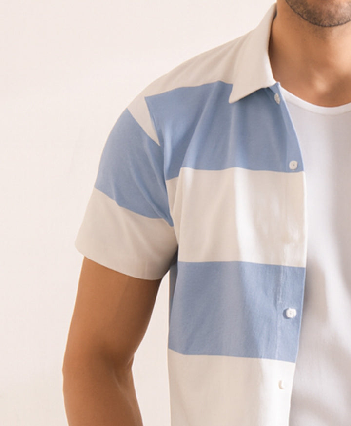Sky Retro Striped Shirt