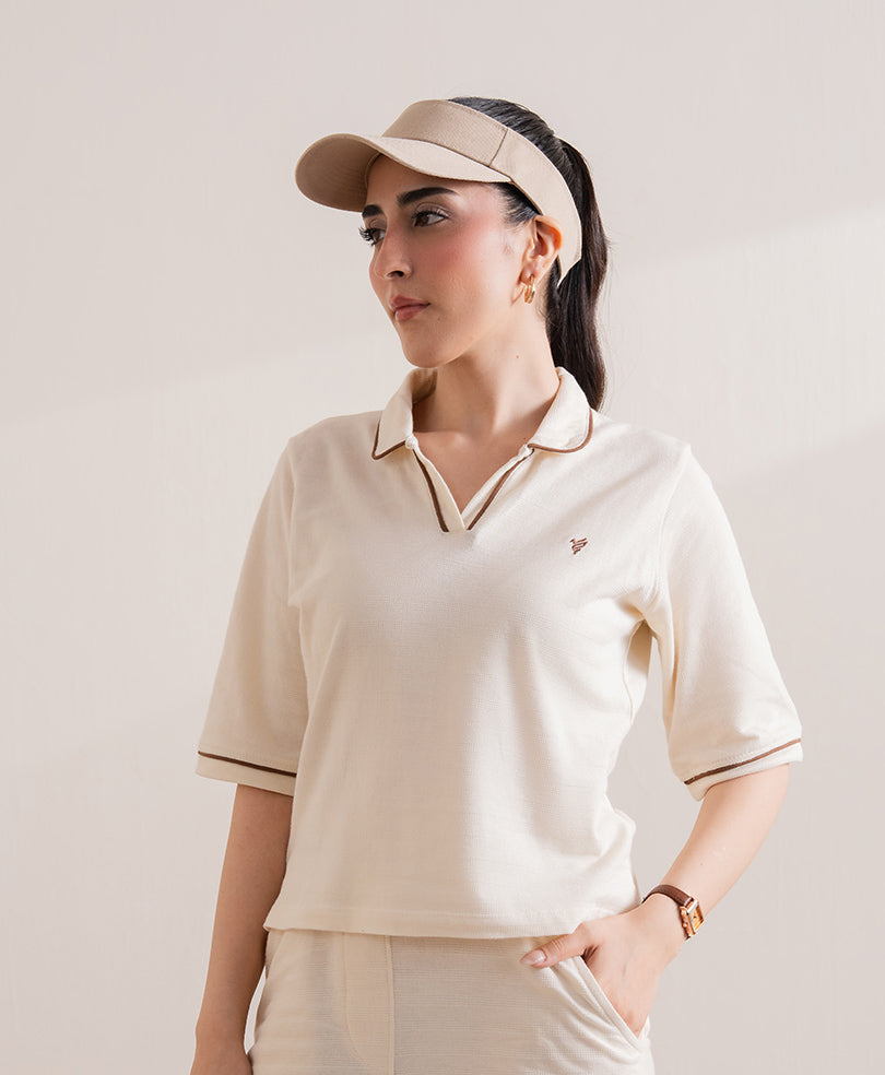 OFF White Waffle POLO (Women)