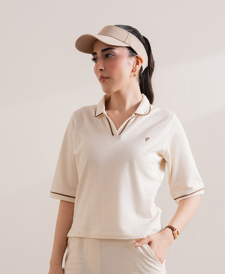 OFF White Waffle POLO (Women)