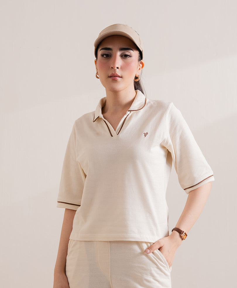 OFF White Waffle POLO (Women)