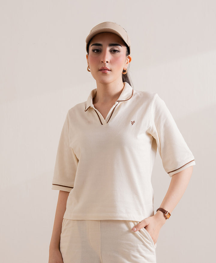 OFF White Waffle POLO (Women)