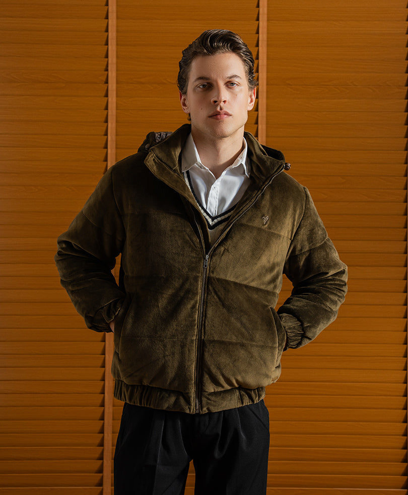 Brown Corduroy Puffer Jacket