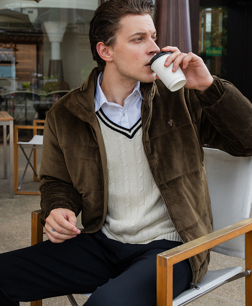 Brown Corduroy Puffer Jacket