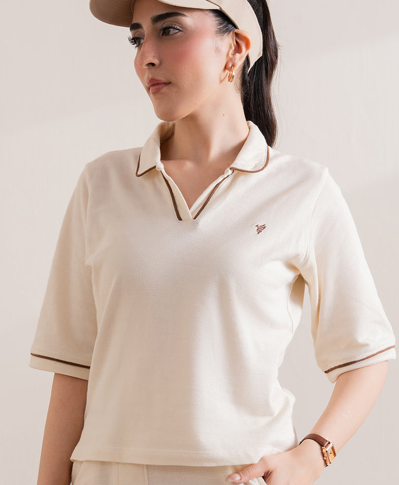 OFF White Waffle POLO (Women)