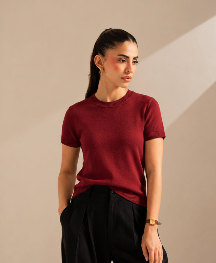Red Knit Crew (Women)