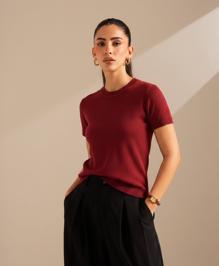 Red Knit Crew (Women)