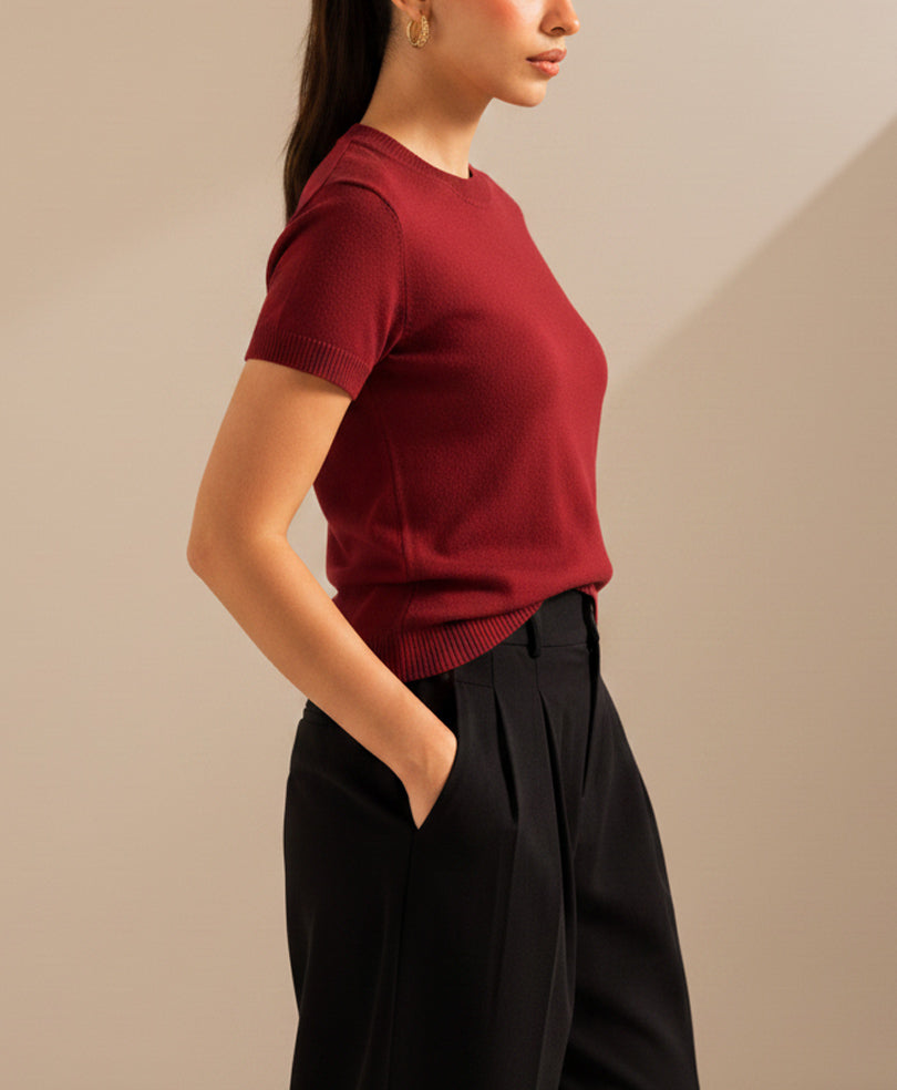 Red Knit Crew (Women)
