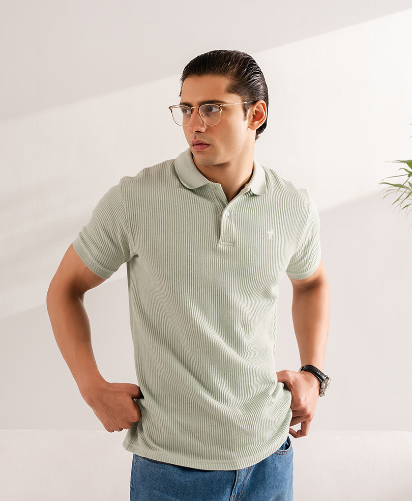 Mint Green Waffle Knit POLO