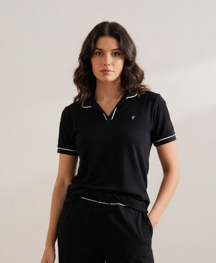 Black Waffle POLO (Women)