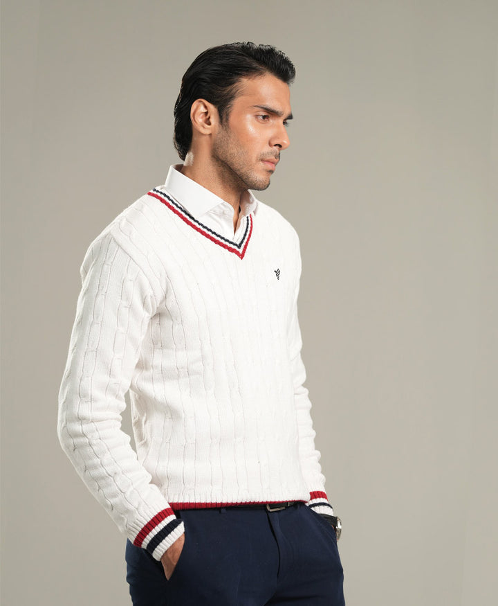 Classic White Cricket Sweater