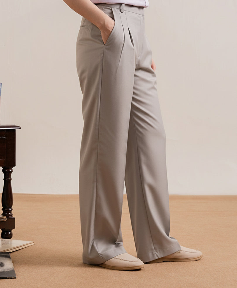 Sand Brown Formal Wide Leg Pants (Women)
