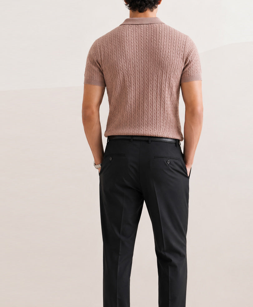 Fawn Cable Knit POLO