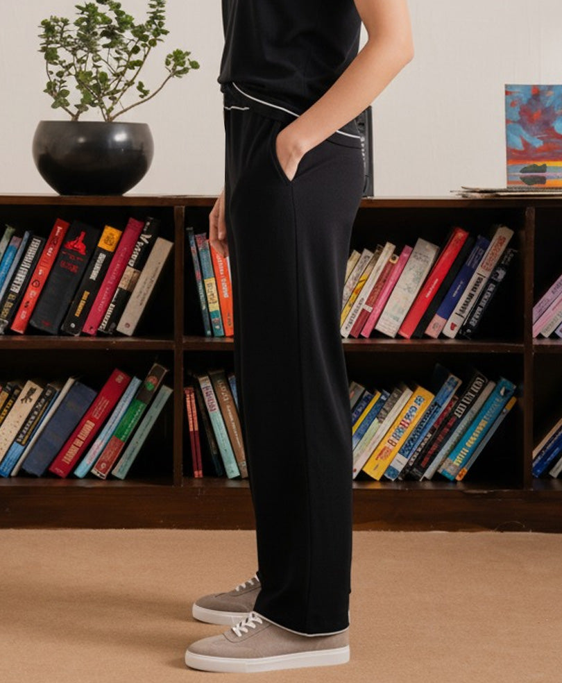 Black Waffle Knit Trouser (Women)