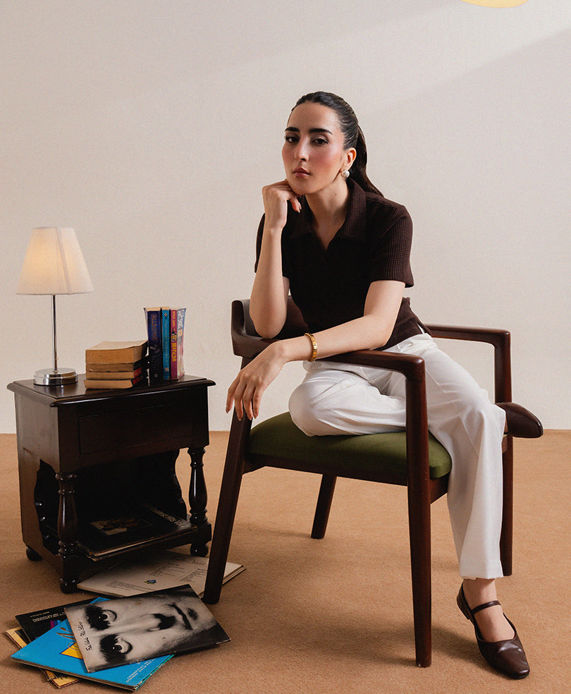 Chocolate Brown Textured POLO (Women)