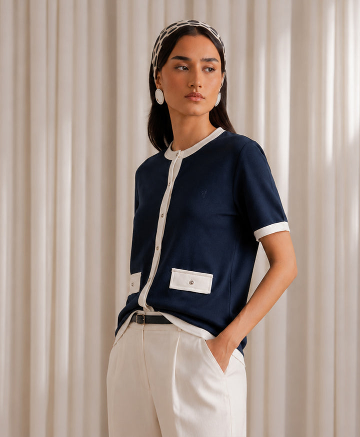 Navy Frame Cardigan (Women)