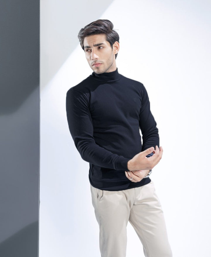 Navy Mock Neck - FITTED