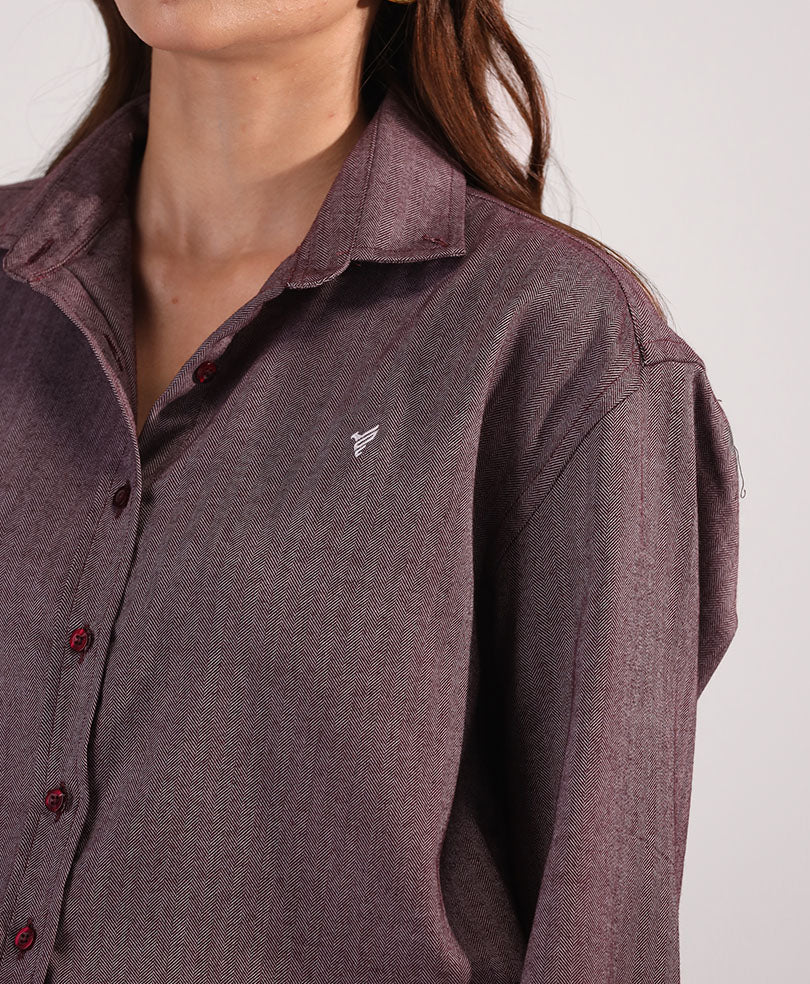 Purple Herringbone Shirt (Women)