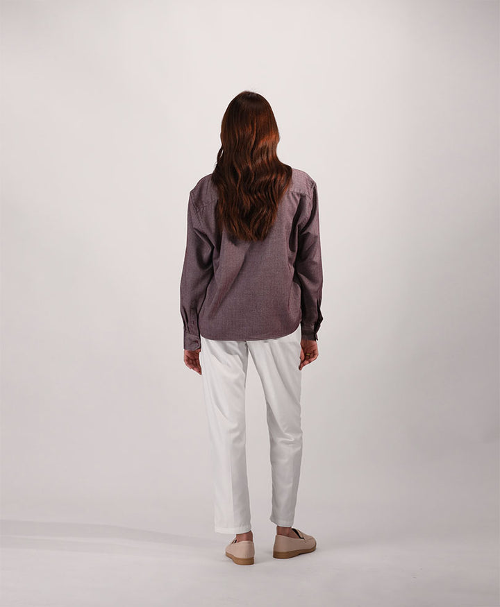 Purple Herringbone Shirt (Women)