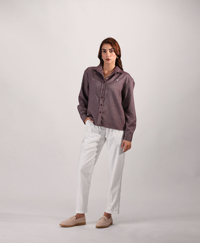 Purple Herringbone Shirt (Women)