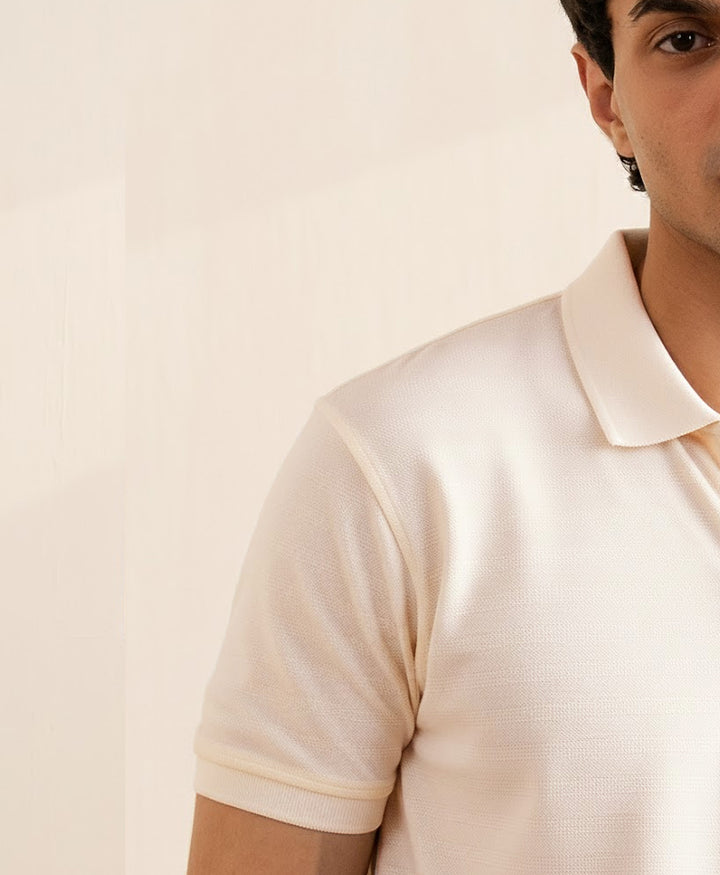 Cream Tan Knitted Shirt