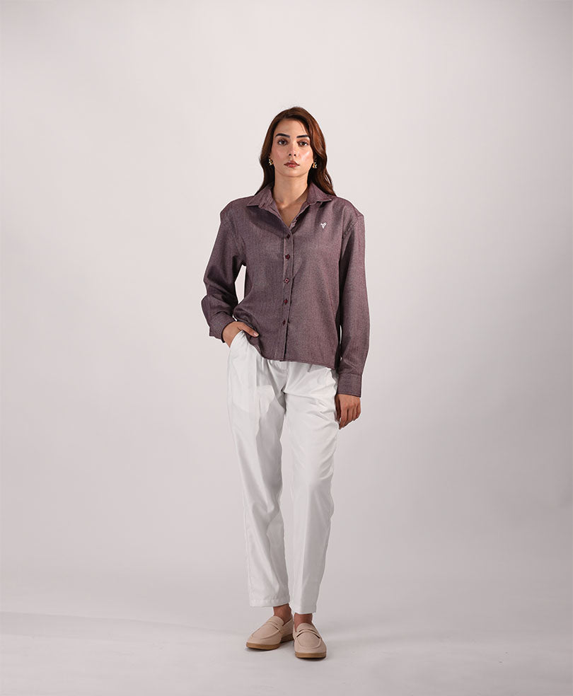 Purple Herringbone Shirt (Women)