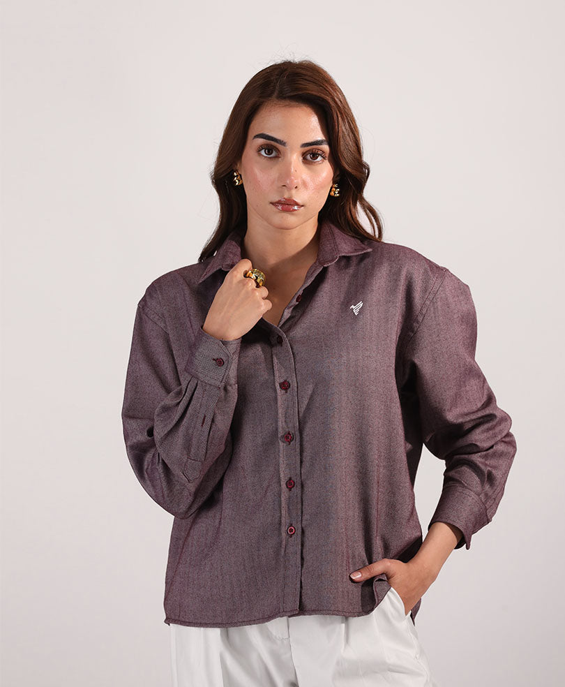 Purple Herringbone Shirt (Women)