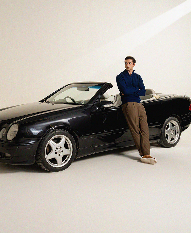 Twilight Blue Mesh Knit Sweater