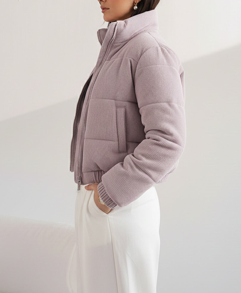 Lilac Corduroy Puffer Jacket (Women)