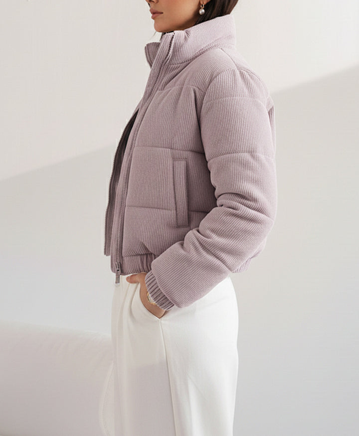 Lilac Corduroy Puffer Jacket (Women)