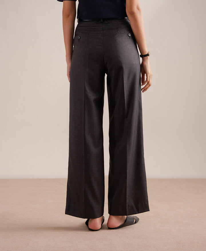 Charcoal Pleated Coin Pocket Pants (Women)