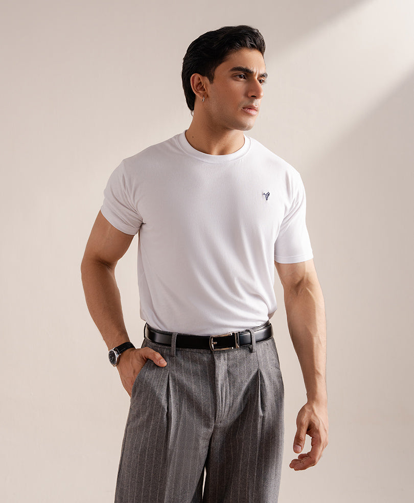 Grey Pinstripe Tailored Pants