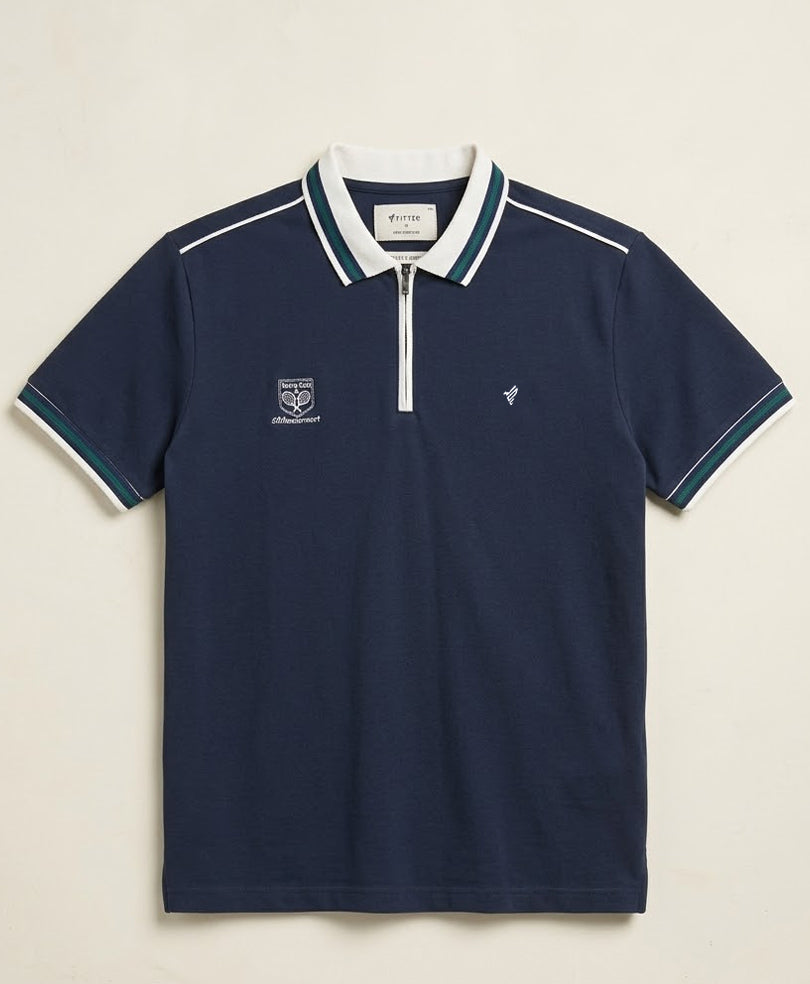 Navy Tennis Zip POLO (Women)