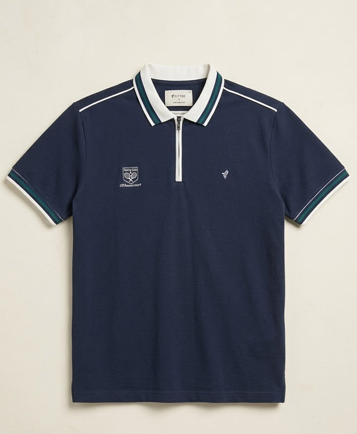 Navy Tennis Zip POLO (Women)