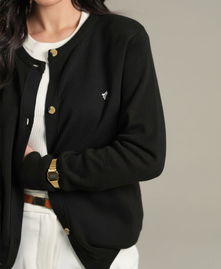 Black Knitted Cardigan (Women)