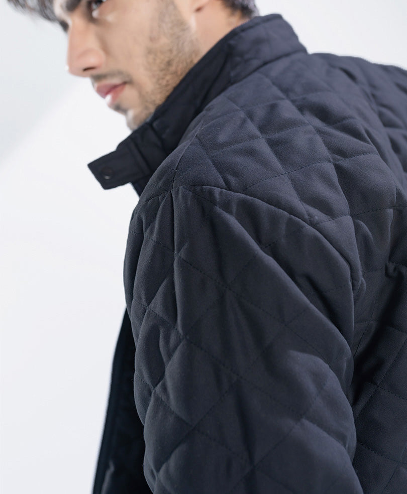 Navy Quilted Jacket