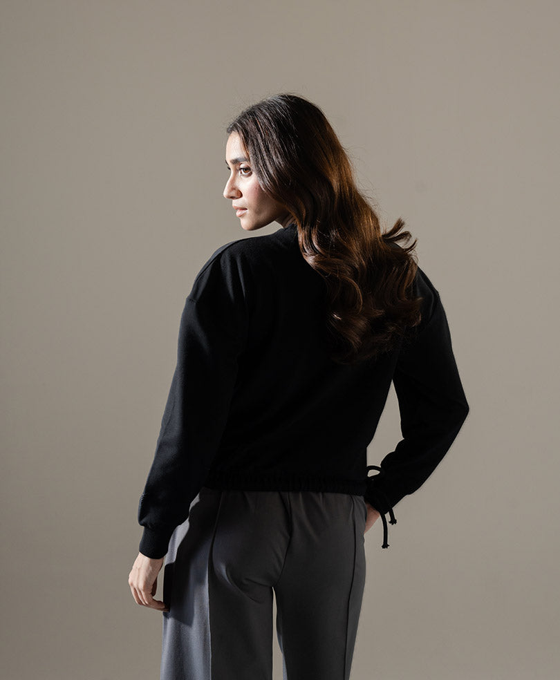 Black Adjustable Sweatshirt (Women)