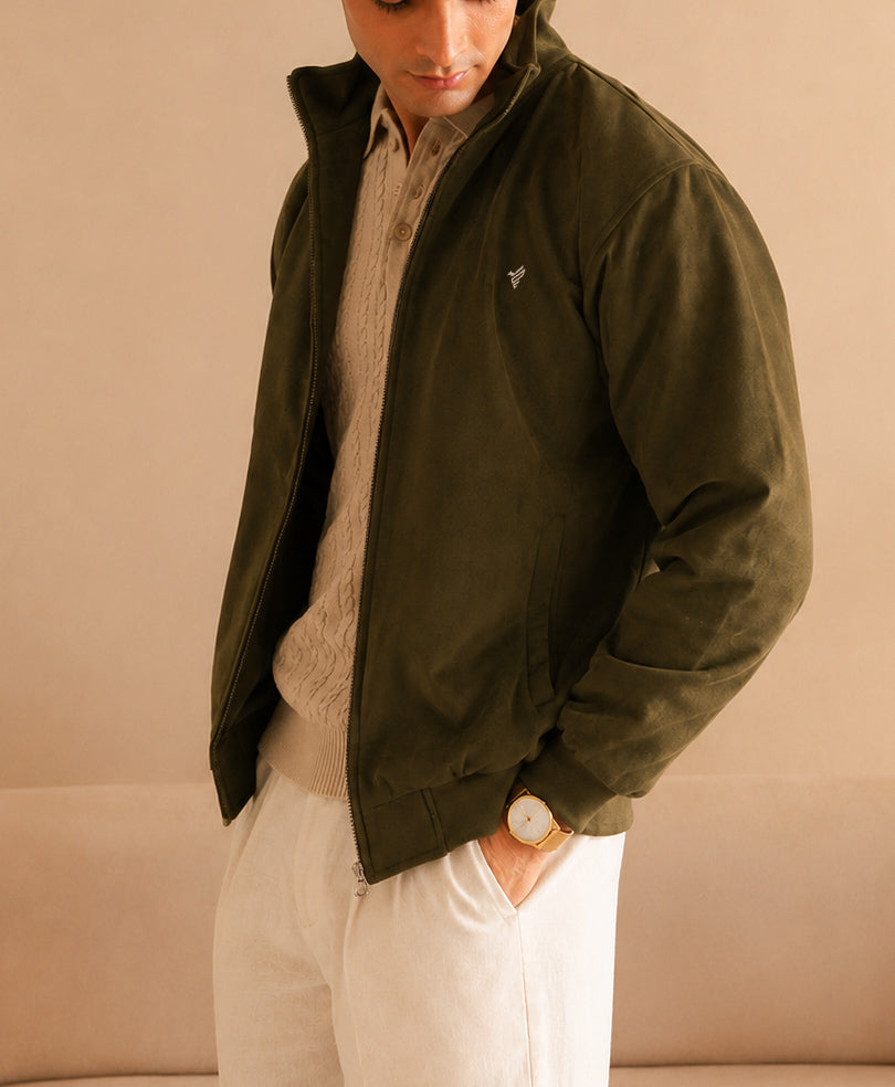 Suede Olive Jacket