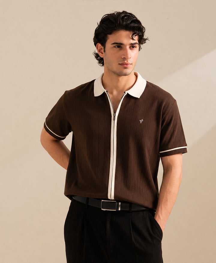 Chocolate Full Zip Cardigan