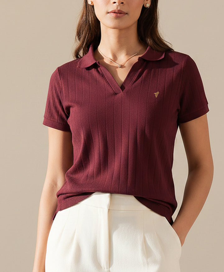Maroon Drop Needle POLO (Women)