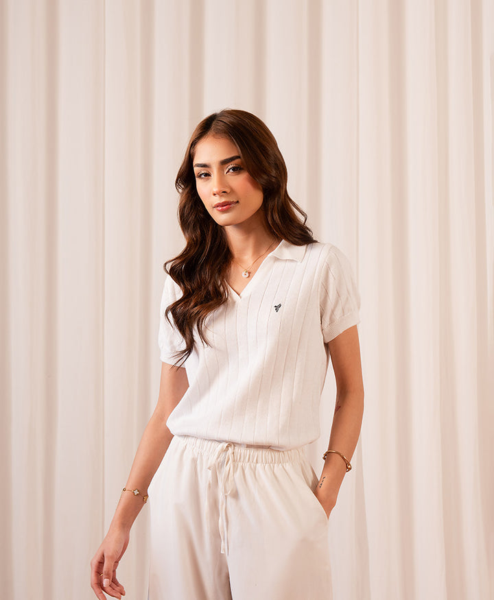 OFF White Knit POLO (Women)
