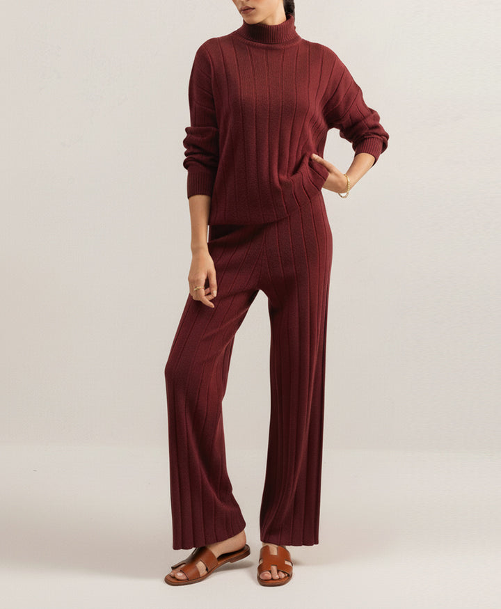 Maroon Drop Needle Trouser (Women)